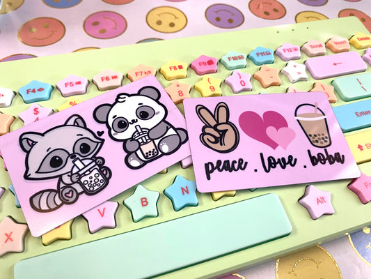 Peace, Love & Boba Washi Card