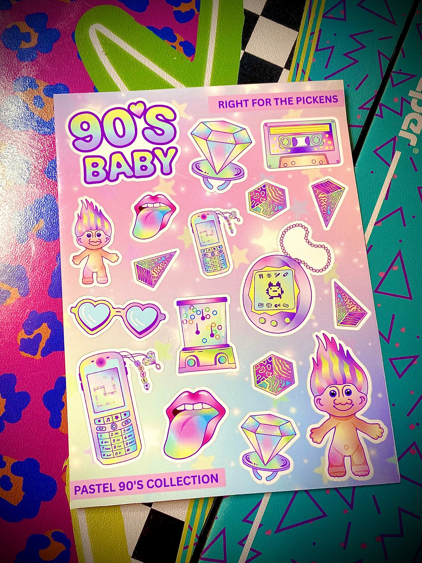 Pastel 90s Baby Sticker Sheet